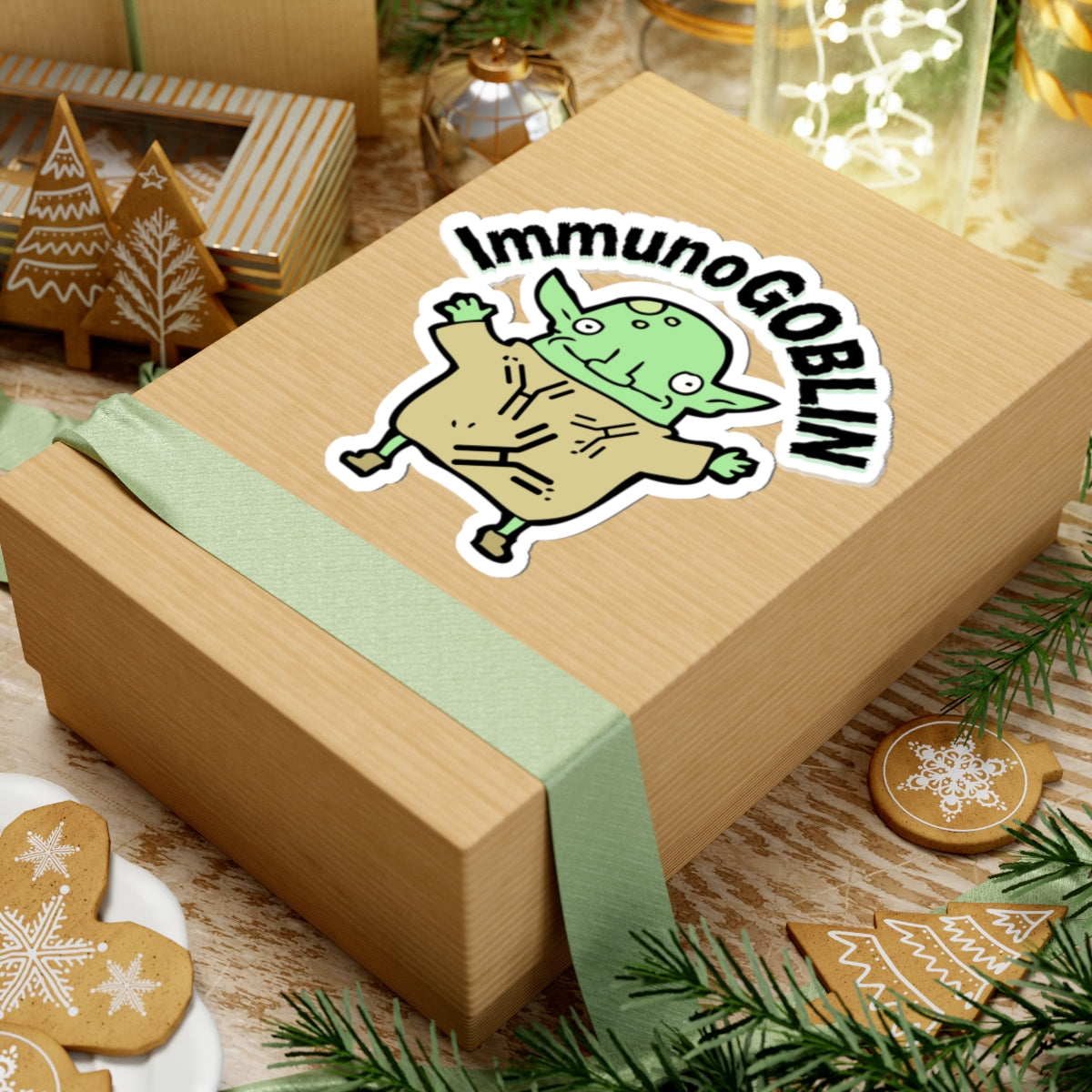 Get Your Giggles Ready: ImmunoGOBLIN Sticker for Medical Maestros!, Kiss-Cut Stickers