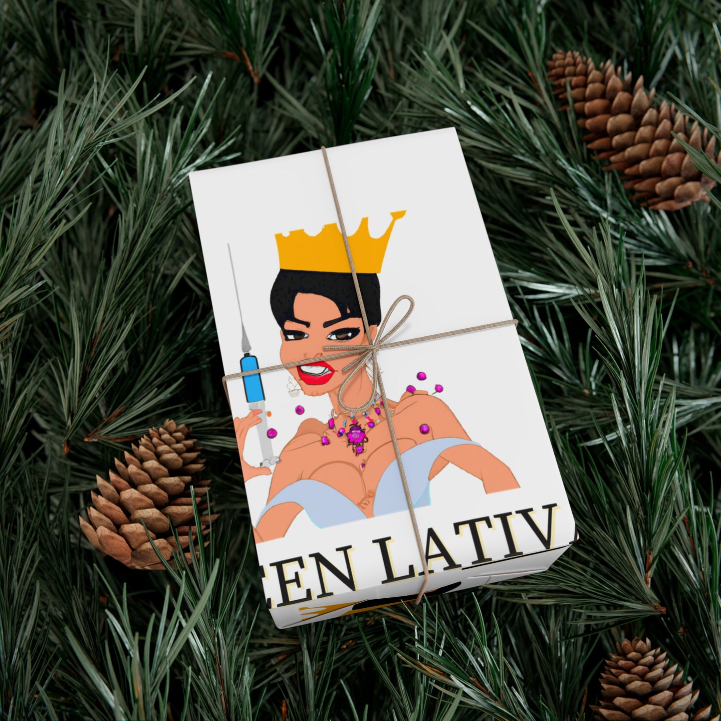 Inject Some Humor with Queen LaTIVA Custom Matte Gift Wrapping Paper, Gift Wrap Papers