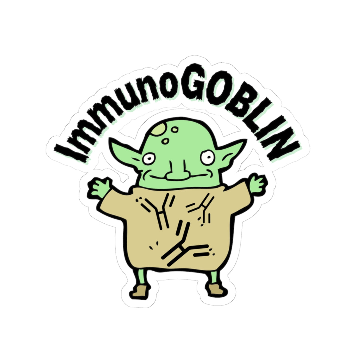 Get Your Giggles Ready: ImmunoGOBLIN Sticker for Medical Maestros!, Kiss-Cut Stickers