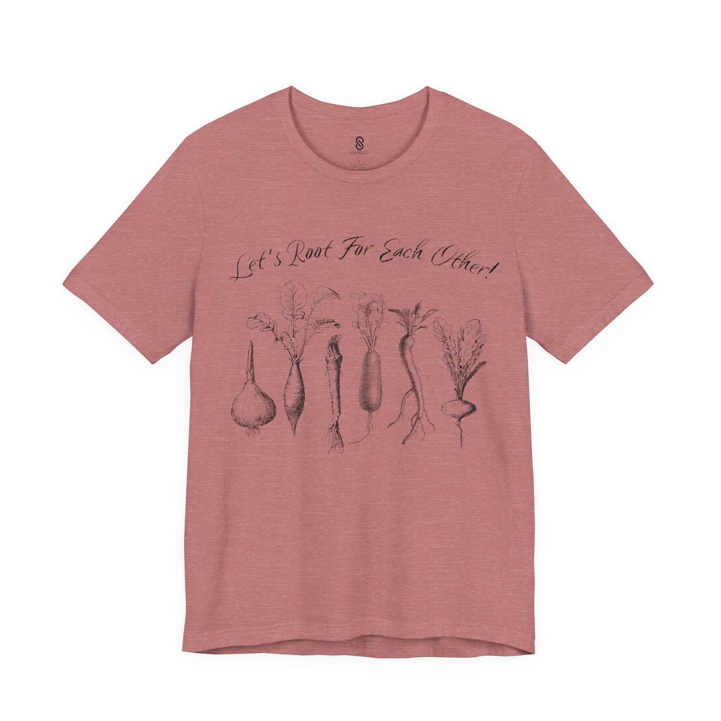Enchanting "Let's Root For Each Other" Shirt | Whimsical Vertical Roots | Artistic Unity Tee | Positive Message, Unisex Short Sleeve Tee
