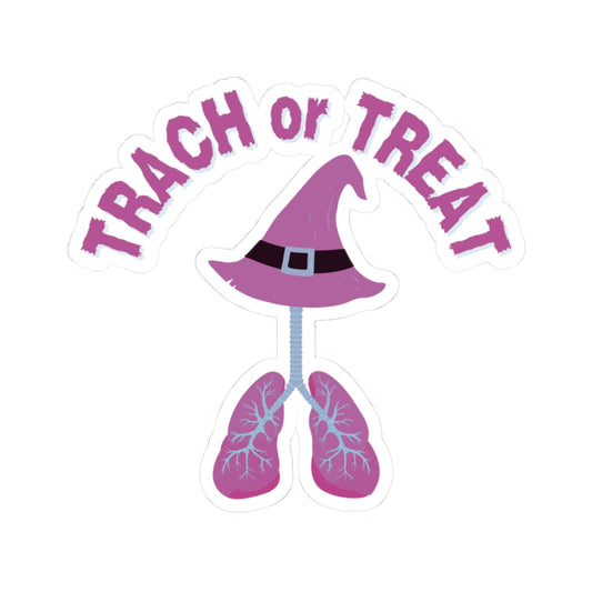 Trach or Treat: Spooky Anatomy Sticker for Medical Mavens, Kiss-Cut Stickers